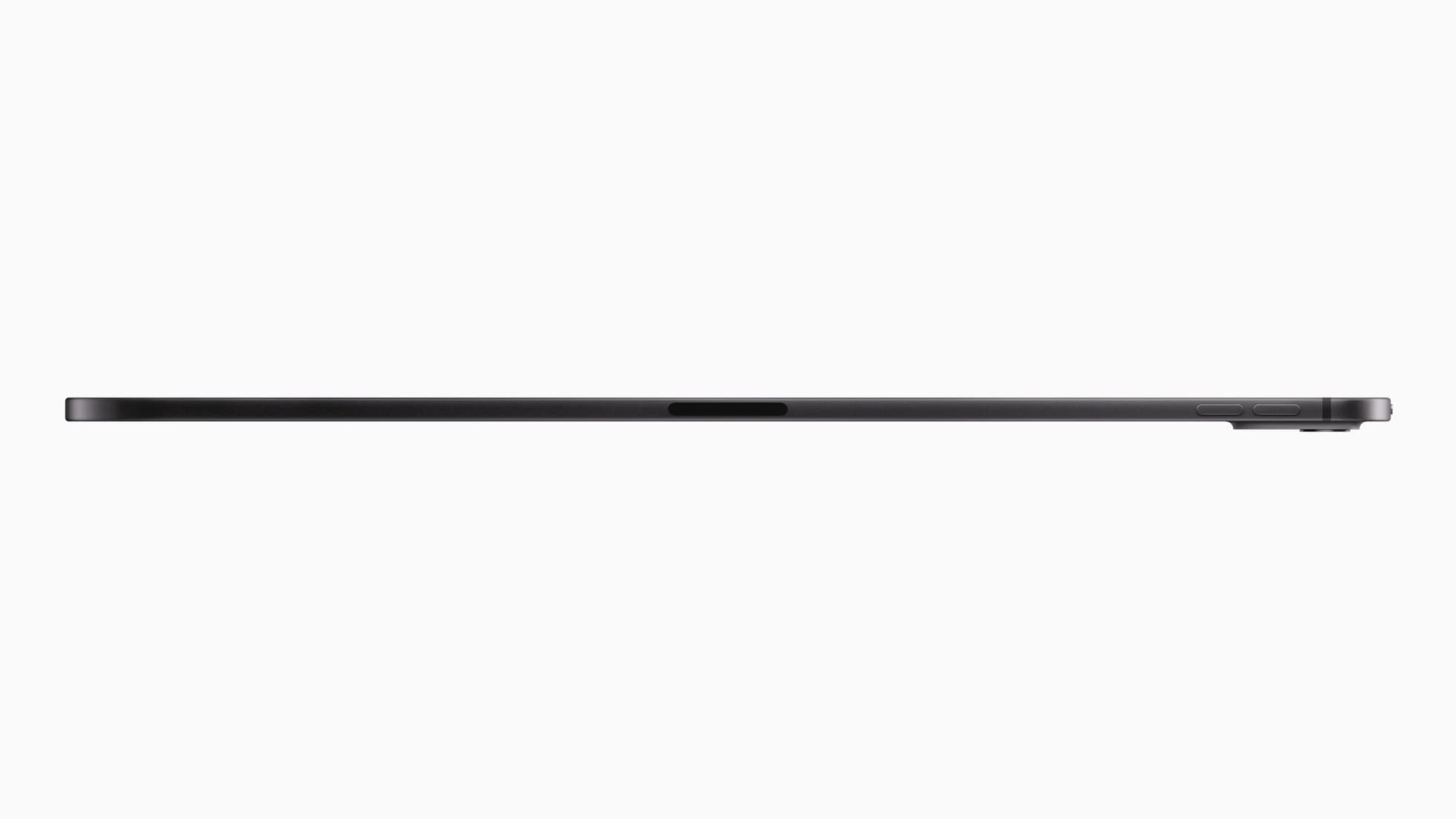 Thin iPad Pro side profile with Apple Pencil