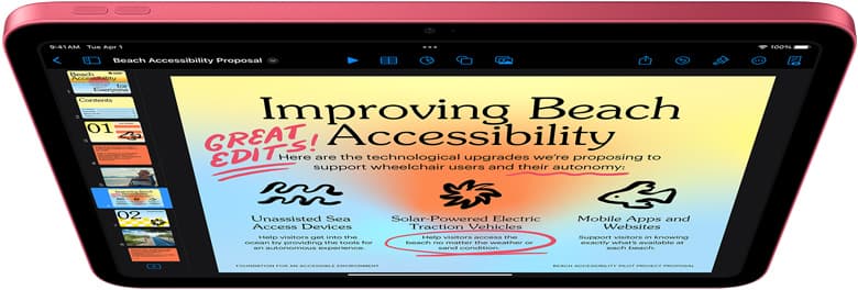iPad accessory layout on desk