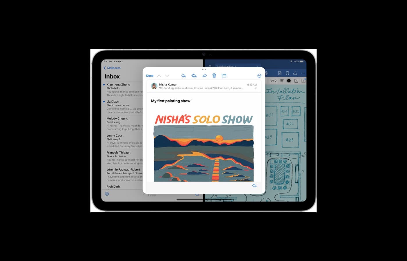 iPad multitasking and file workflow view
