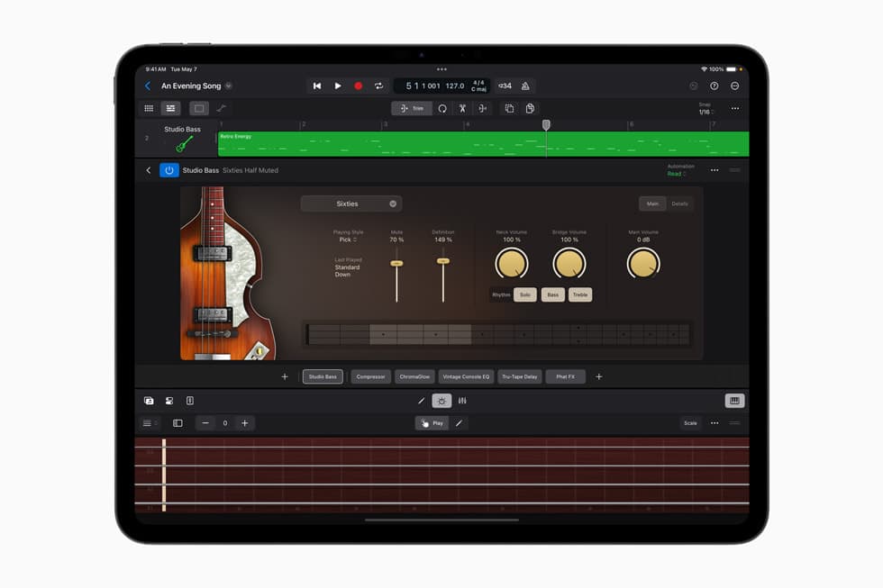 Logic Pro Session Players on iPad Pro