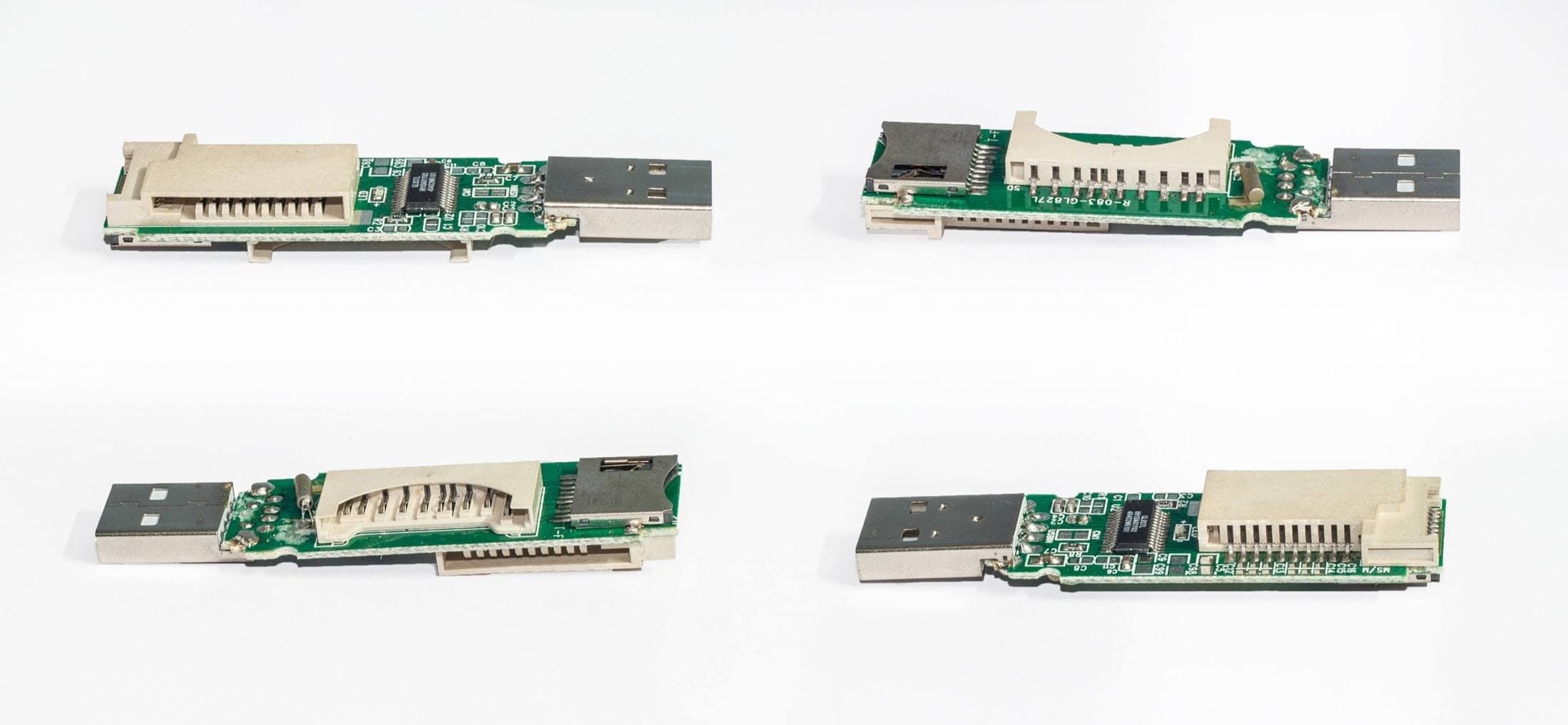 Memory card reader without cover