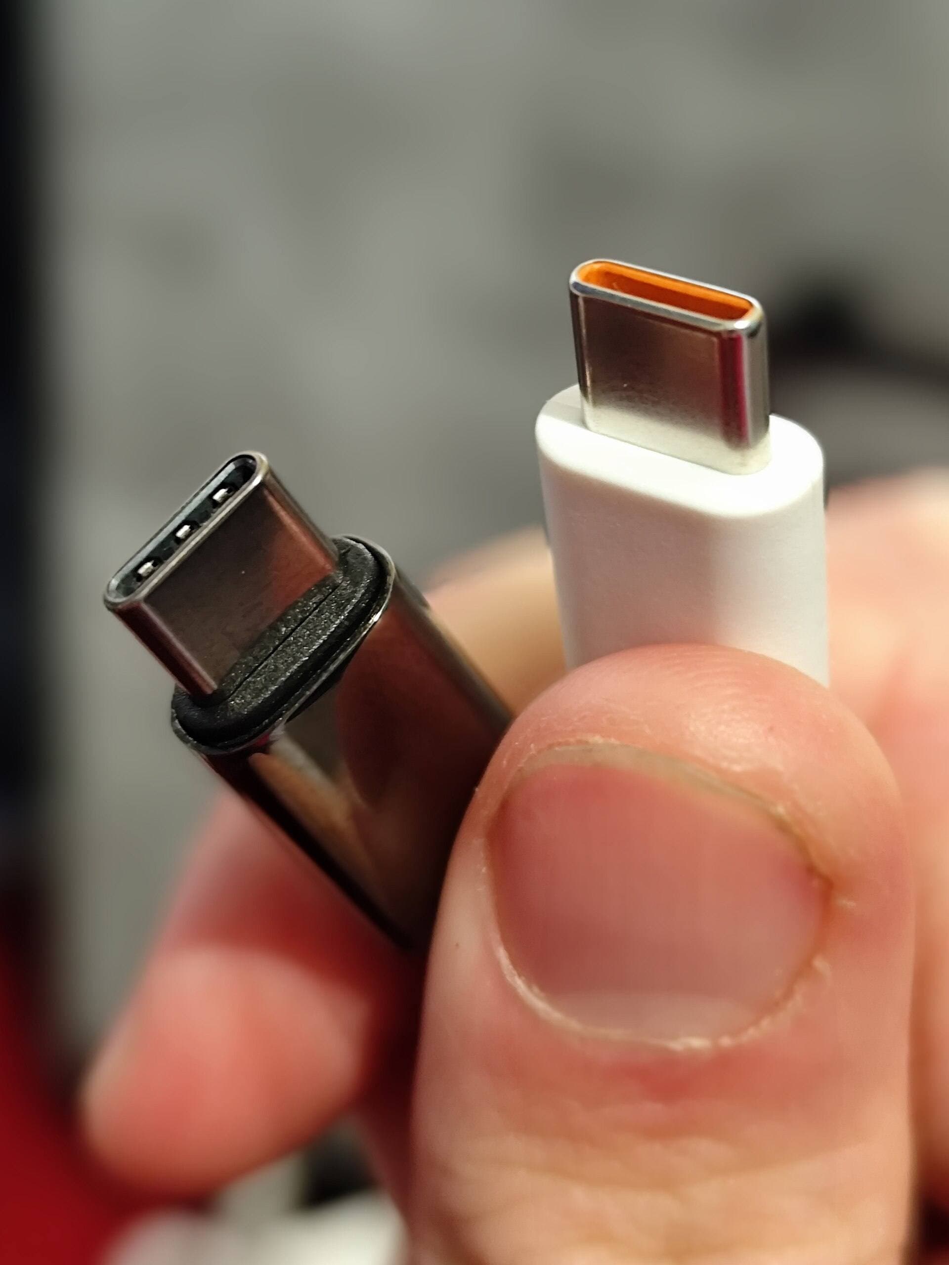 Two USB-C connectors held