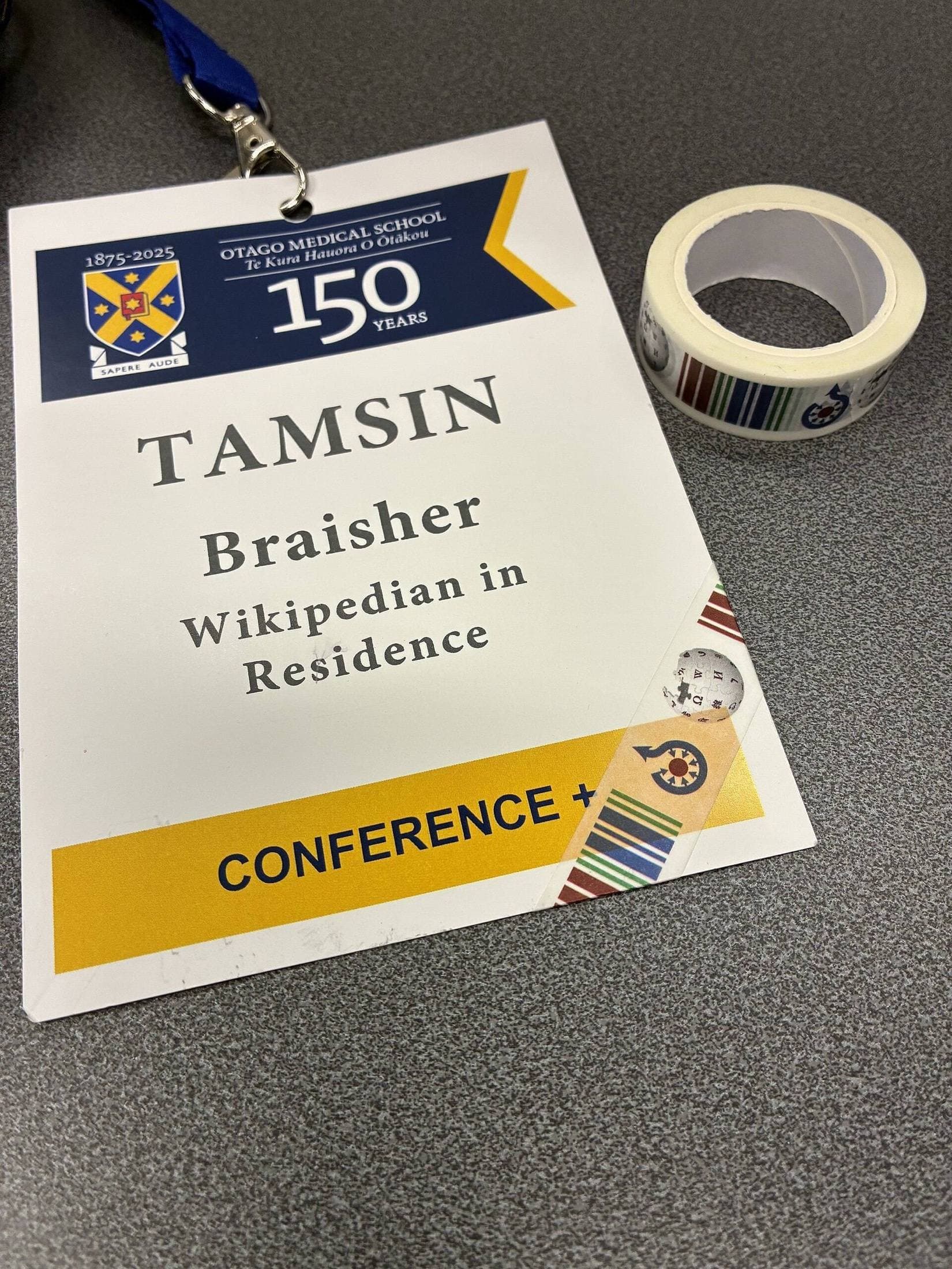 Washi tape on conference badge
